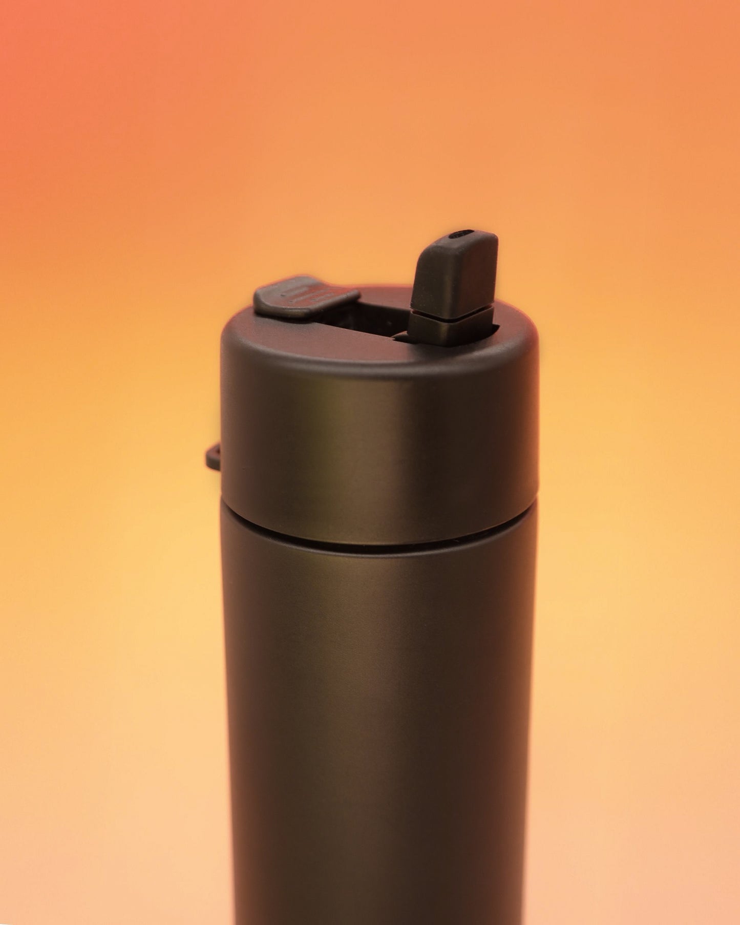 Black 20 0z Water Bottle With FlipStraw Lid