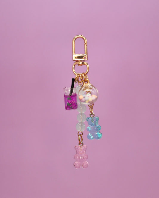 Loomi gummy bear water bottle charm in translucent pastels