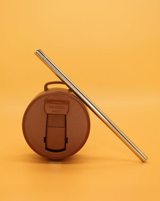 FLIP STRAW LID - BROWN