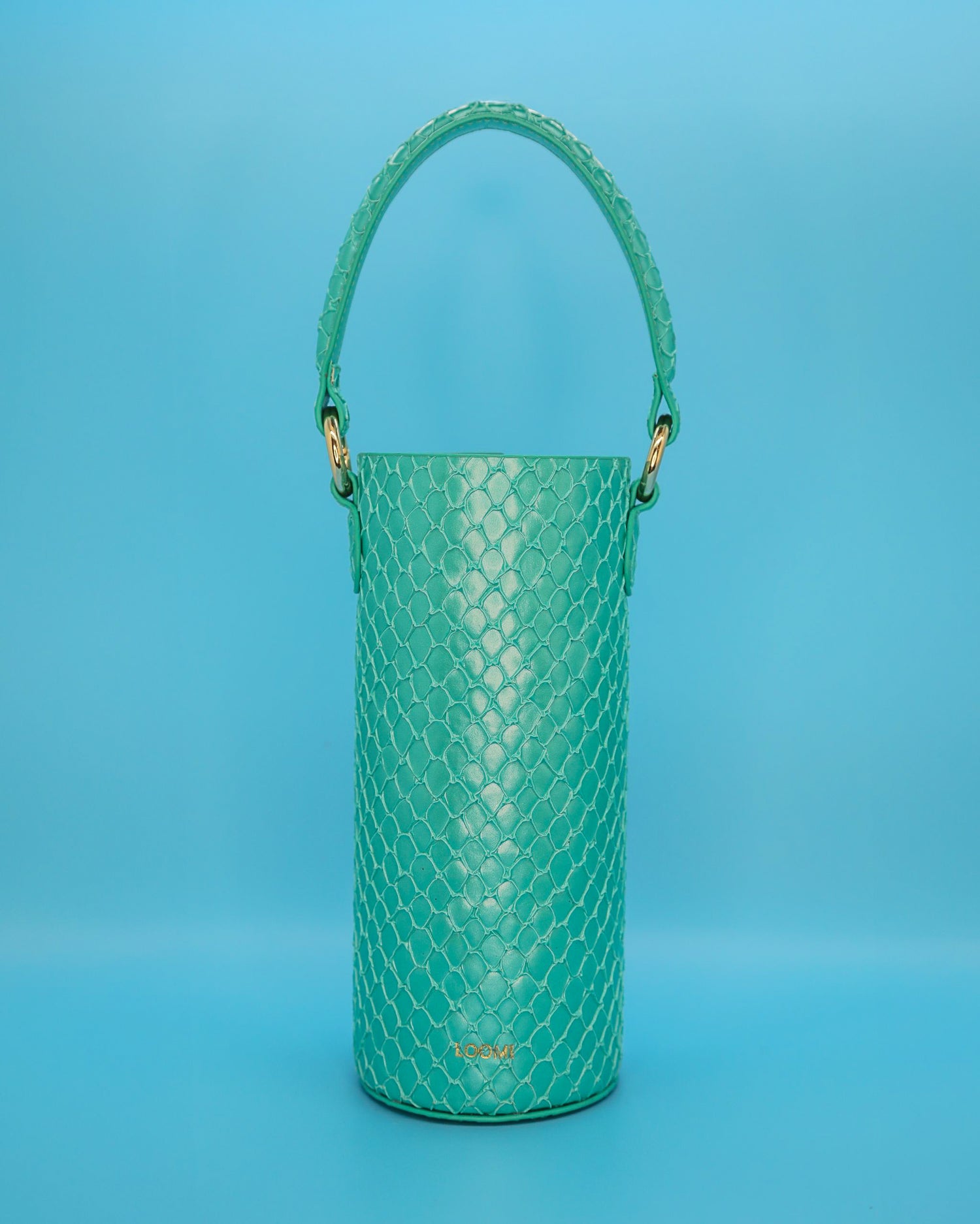 Green  Faux Leather Cover for Loomi Water Bottle