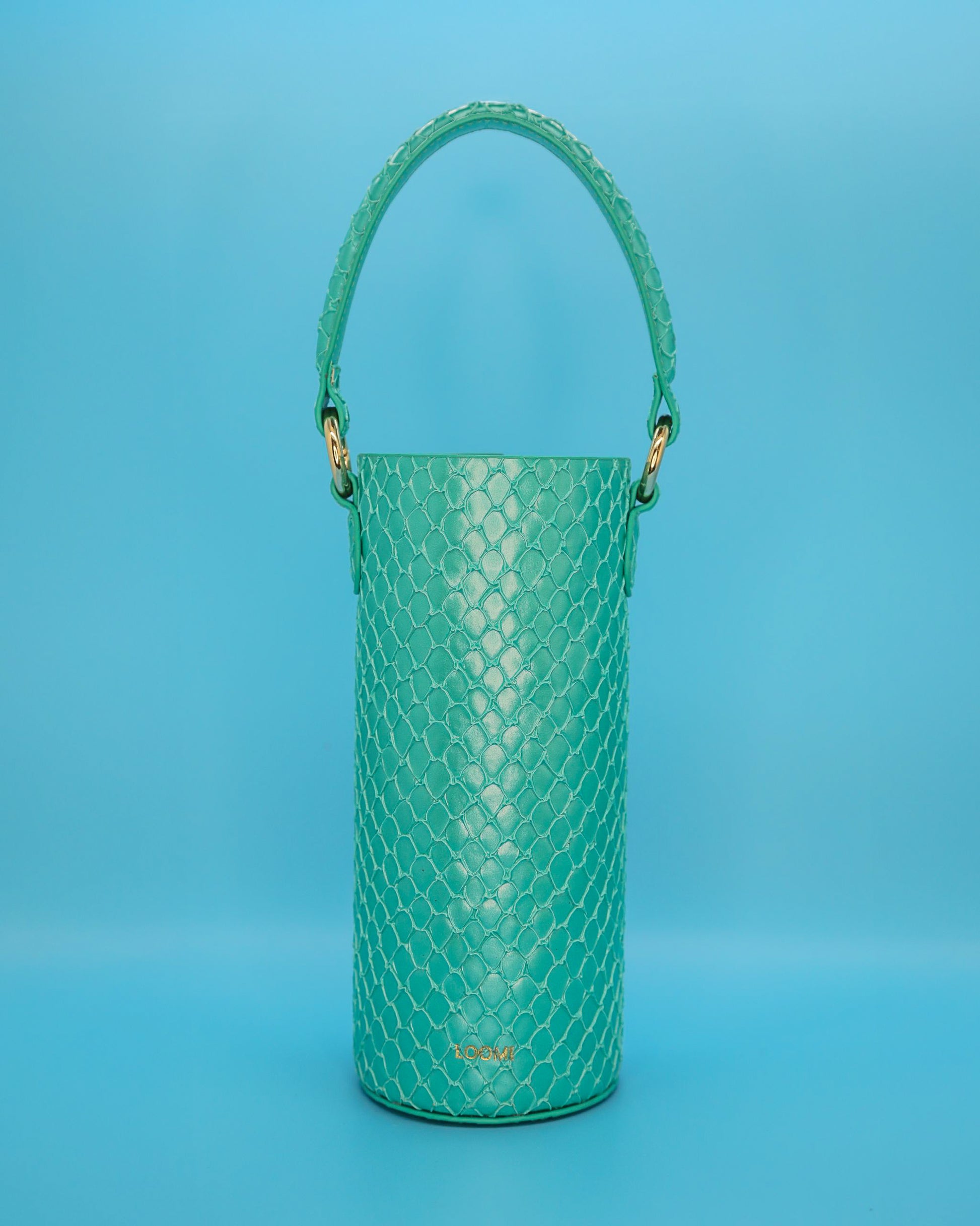 Green  Faux Leather Cover for Loomi Water Bottle