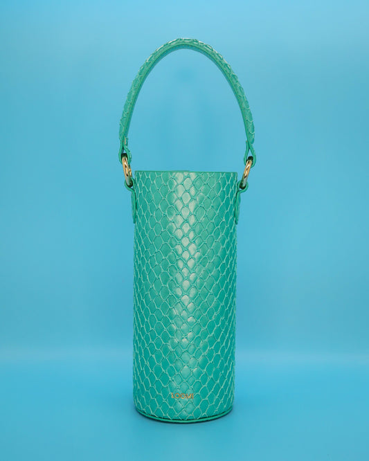 Green  Faux Leather Cover for Loomi Water Bottle